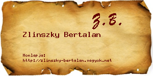 Zlinszky Bertalan névjegykártya