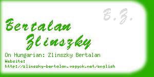 bertalan zlinszky business card